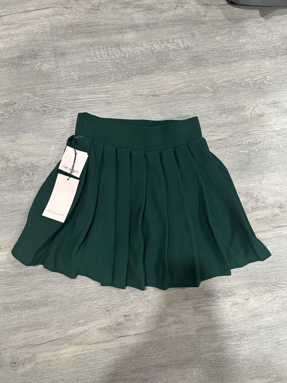 if it were me Forest Green Pleated Mini Skirt